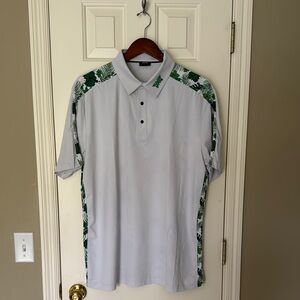 PXG - Men's White and Green Polo Shirt